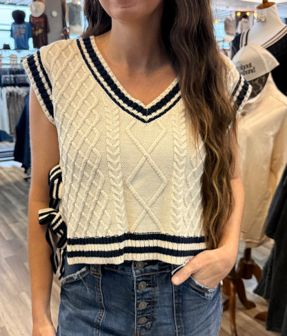 Poppy Contrast Side Bow Sweater Vest