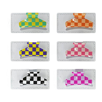 Checkered Hair Claw Clip