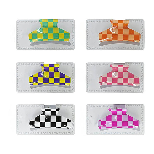 Checkered Hair Claw Clip