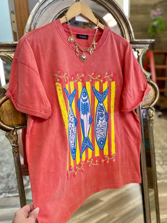 Anchovies Oversized Mineral Washed Tee