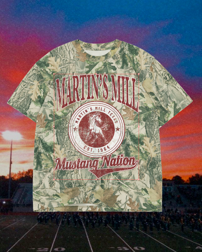 Kids Martin's Mill Mustangs Vintage Badge Mascot Tee