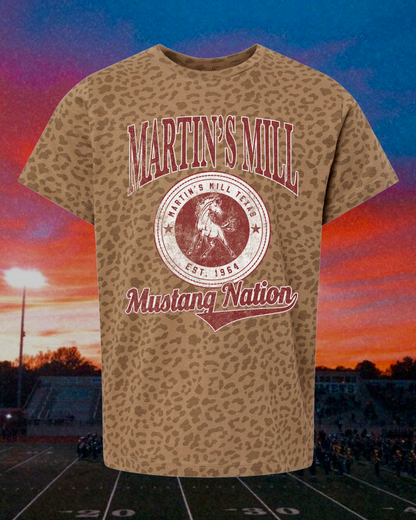 Kids Martin's Mill Mustangs Vintage Badge Mascot Tee