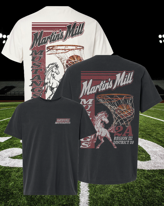 Retro Mascot Martin's Mil Mustangs Tee