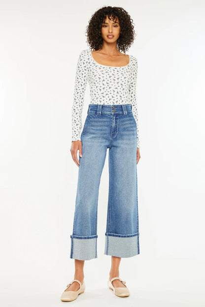 Kancan Irna 90s Crop Wide Leg Jeans