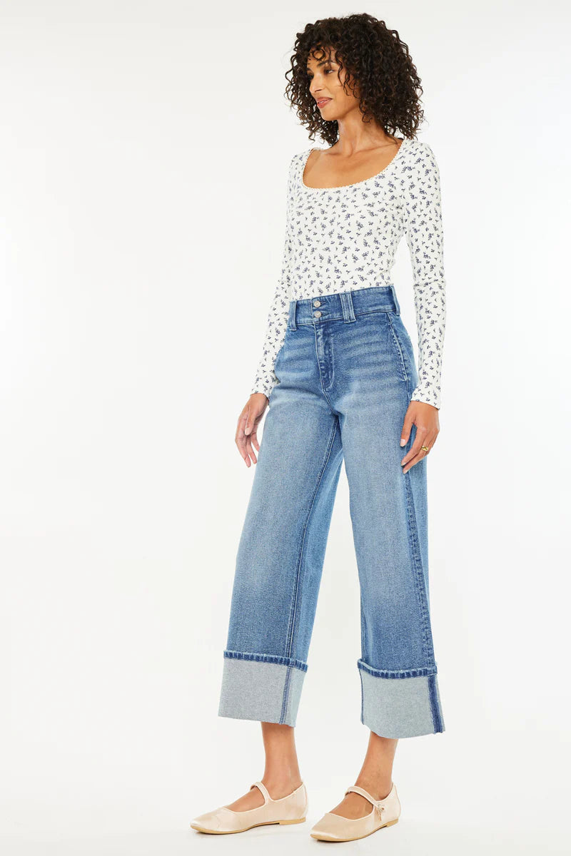 Kancan Irna 90s Crop Wide Leg Jeans