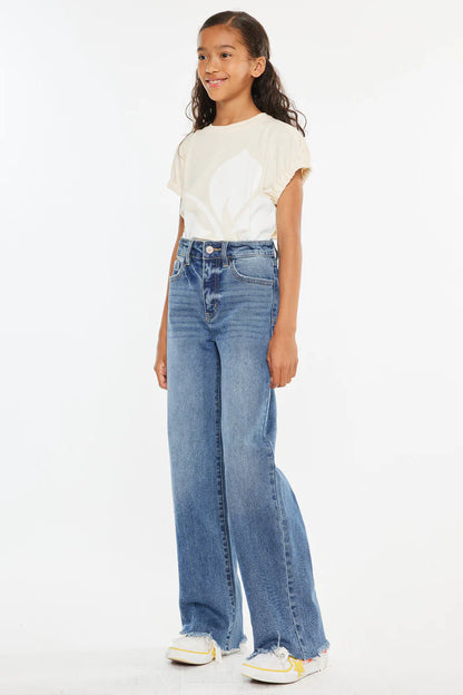 Girls Kancan Kitty Slim Wide Leg Jeans