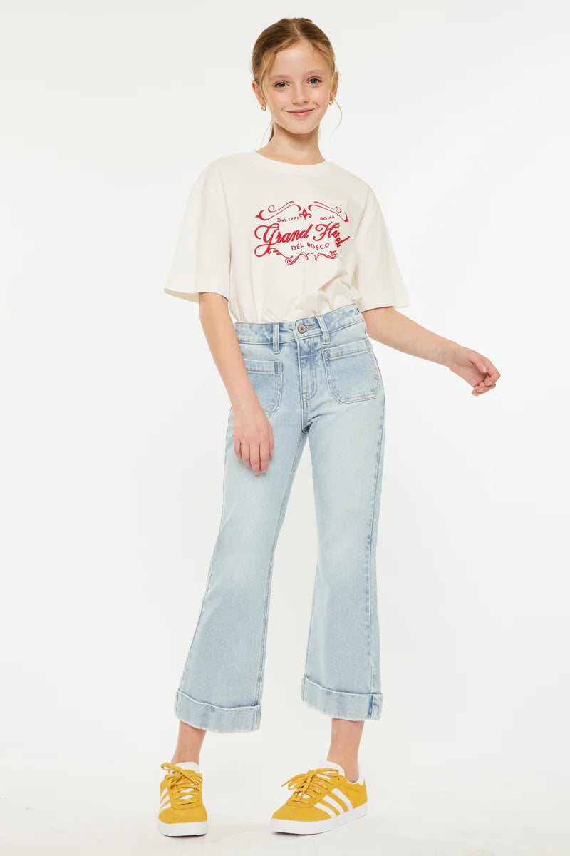 Girls Kancan Evie Crop Flare Jeans