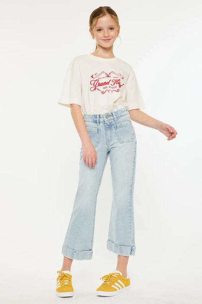 Girls Kancan Evie Crop Flare Jeans