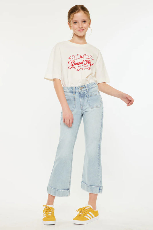 Girls Kancan Evie Crop Flare Jeans