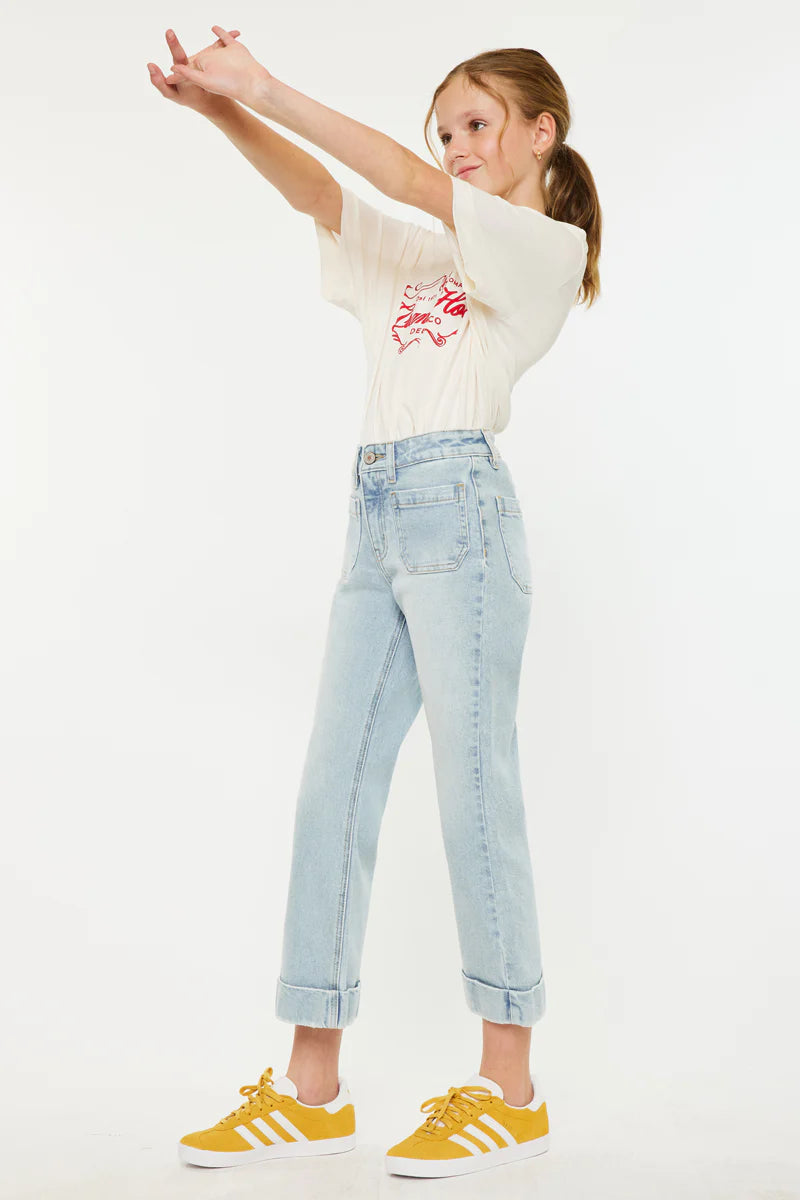 Girls Kancan Evie Crop Flare Jeans