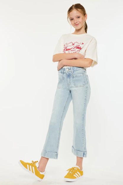 Girls Kancan Evie Crop Flare Jeans
