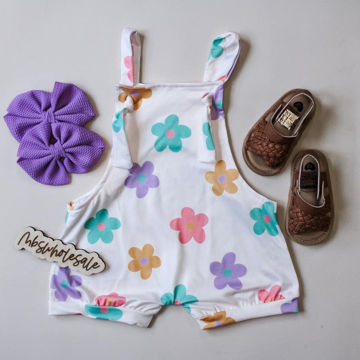 Baby & Toddler Girls Floral Knotted Overalls