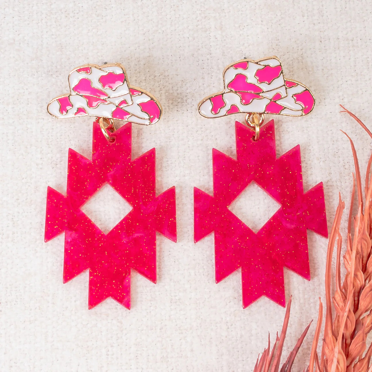 Geo Cowboy Hat Earrings