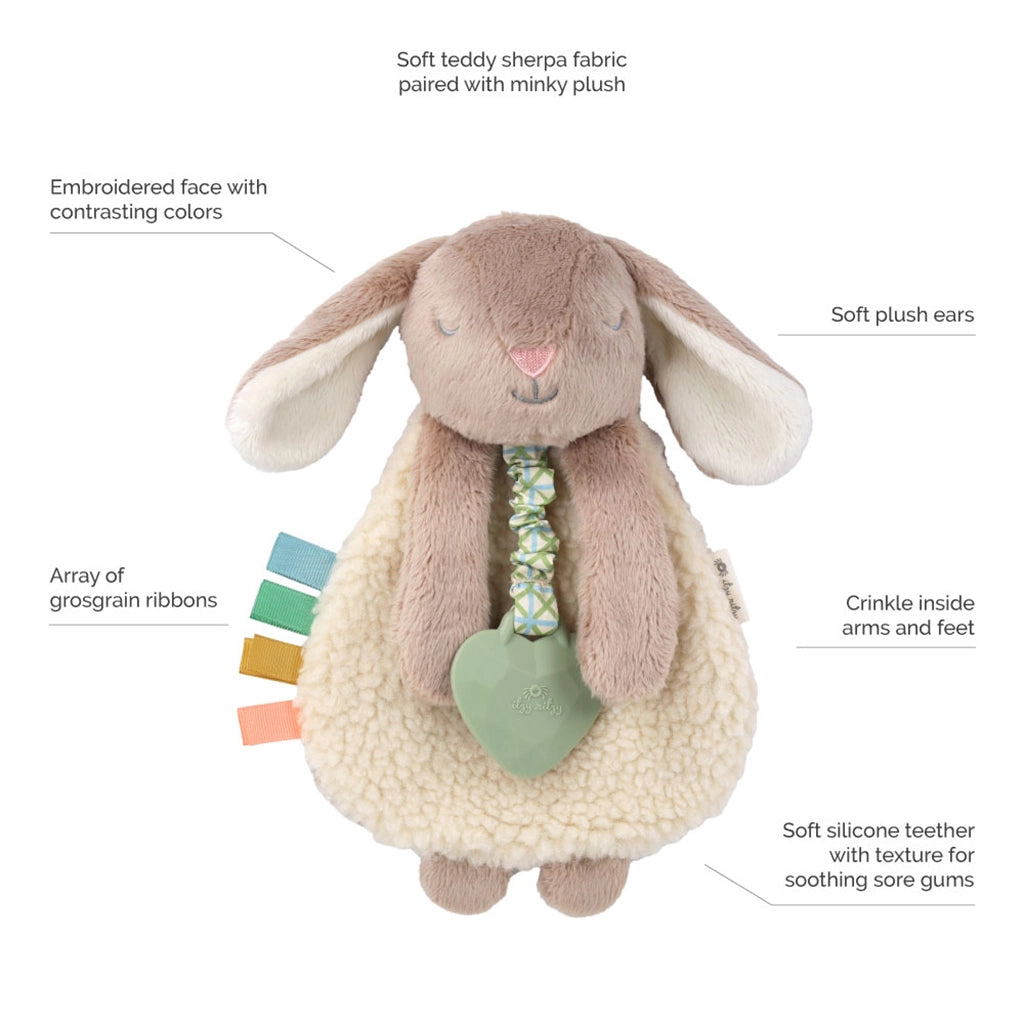 Itzy Ritzy Taupe Bunny Itzy Friends Lovey Plush