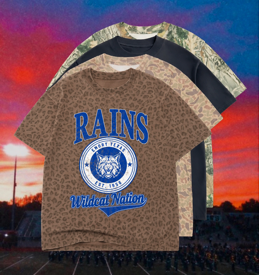 **PREORDER** Adult Vintage Badge Rains Wildcats Oversized Tee