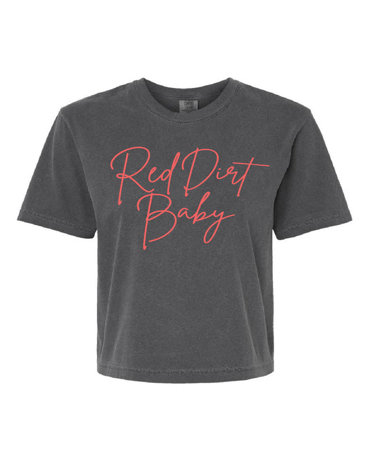 "Red Dirt Baby" Pepper Boxy Tee