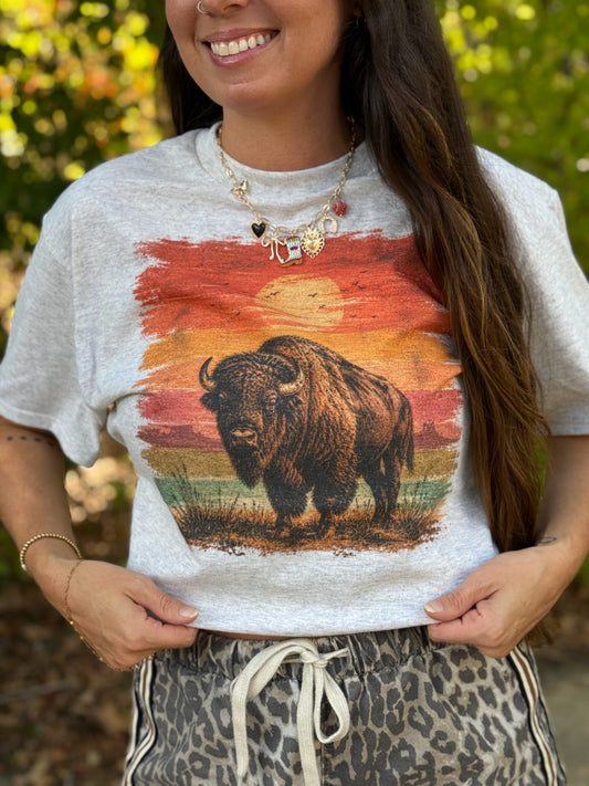 Bison Sunset Tee