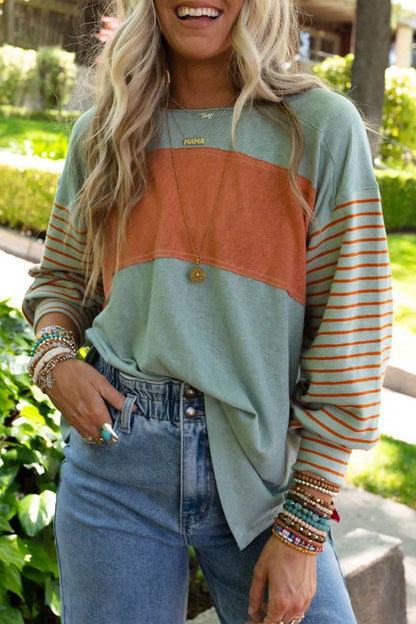 Tolland Striped Colorblock Top