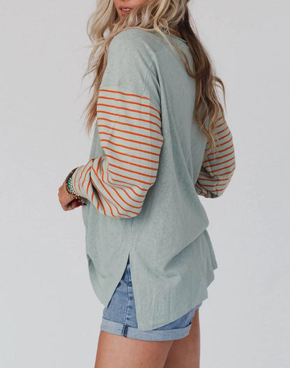 Tolland Striped Colorblock Top