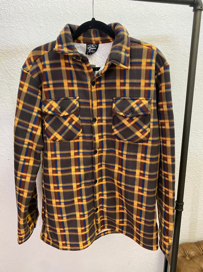 Men's Fleece Plaid Sherpa-lined Buttondown