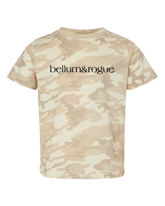 Girls Desert Camo Simple Logo Tee