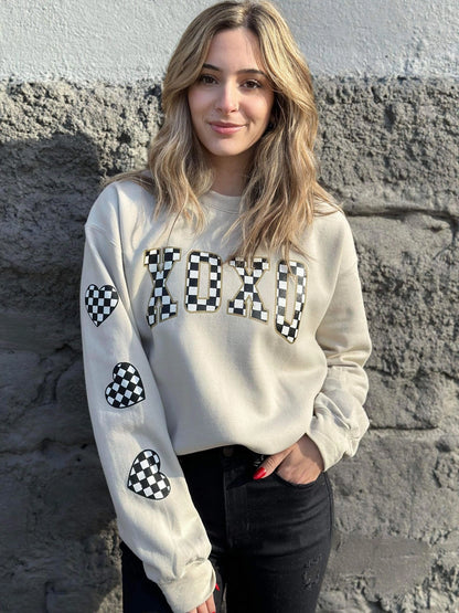 Checkered XOXO Sweatshirt