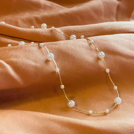 Laramie Dainty Pearl Bead Necklace