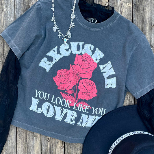 Look Like You Love Me Cropped Tee