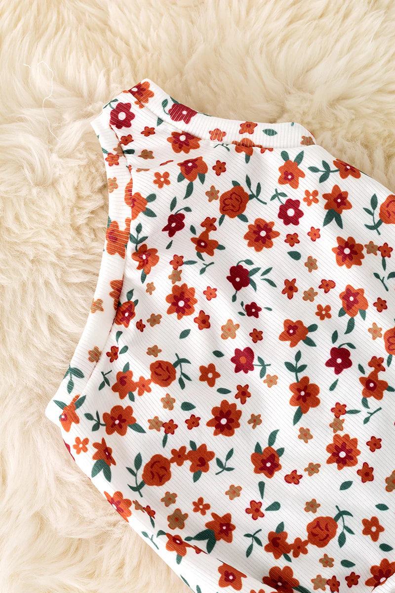 Baby Girls Floral One Shoulder Romper