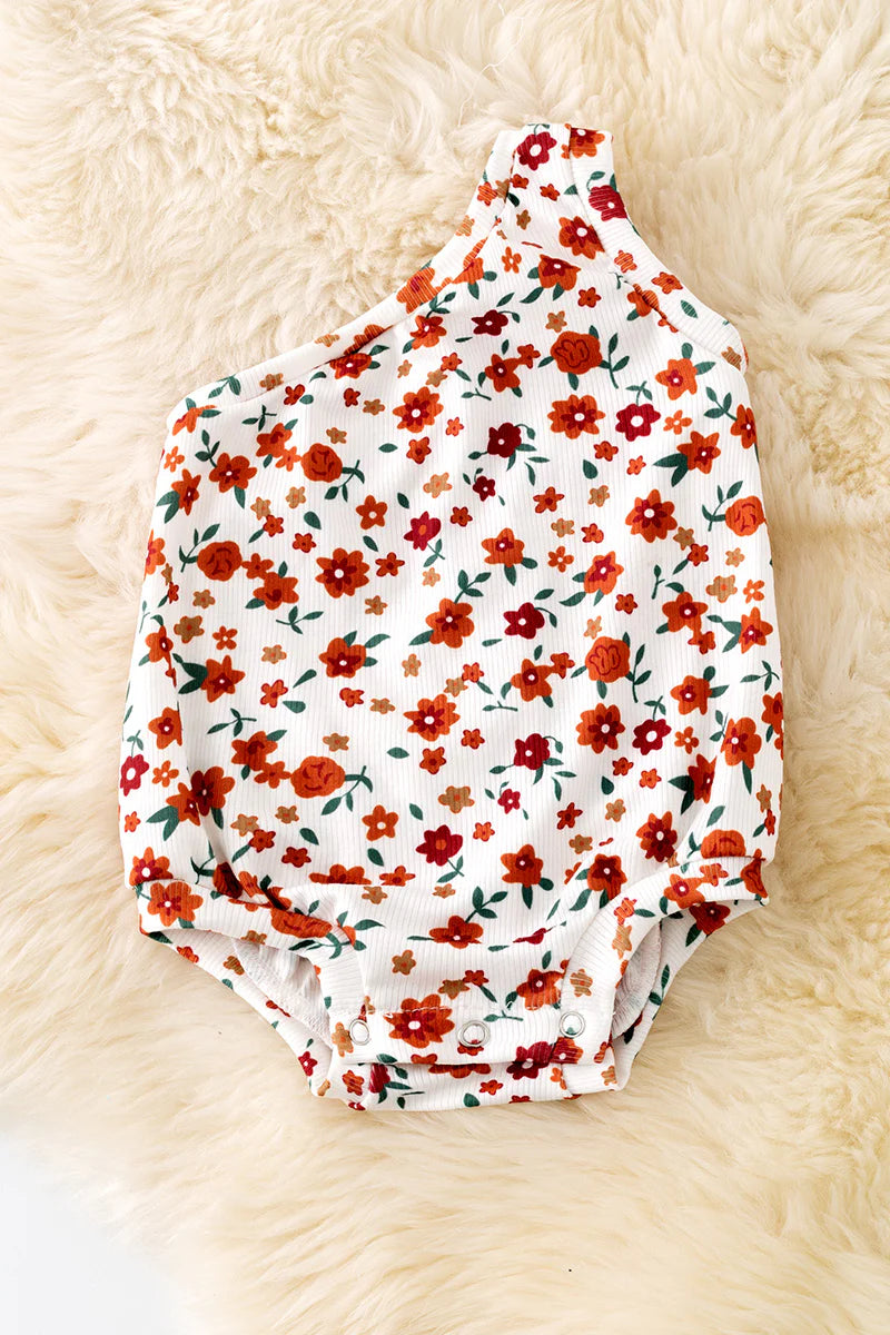 Baby Girls Floral One Shoulder Romper