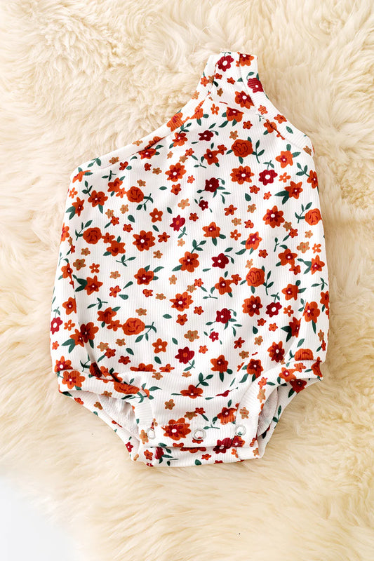 Baby Girls Floral One Shoulder Romper