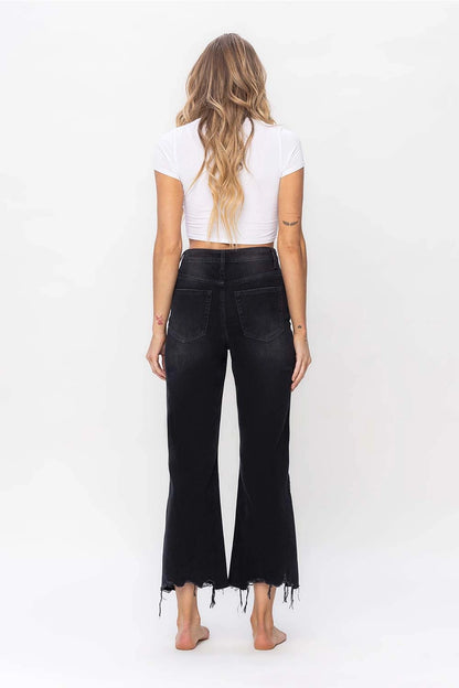 Leslie Vervet Black Crop Flares