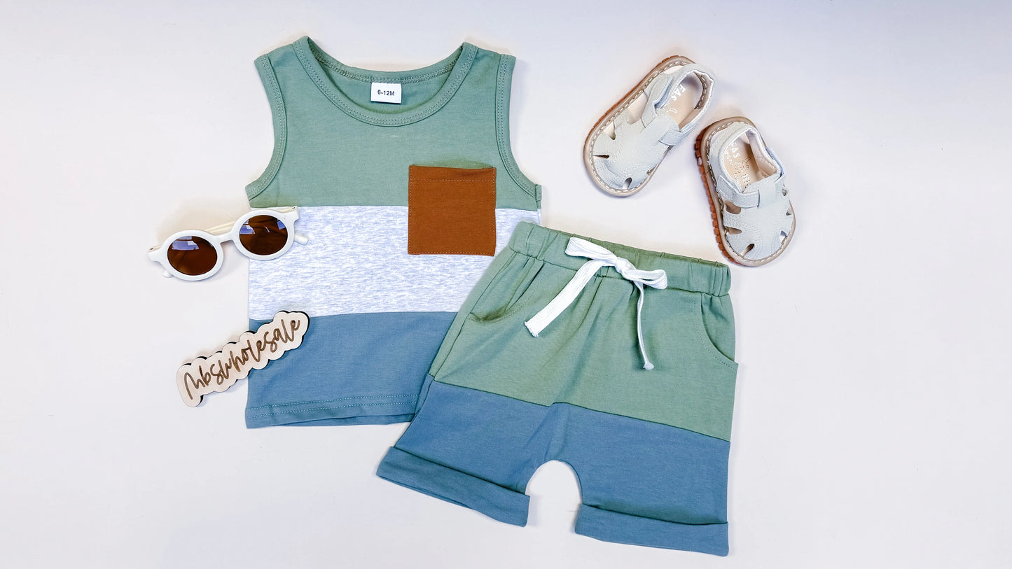 Baby Boys Colorblock Tank Set