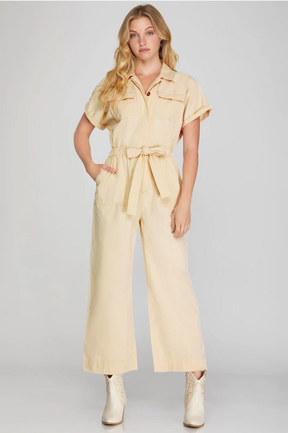 August Khaki Jumpsuit