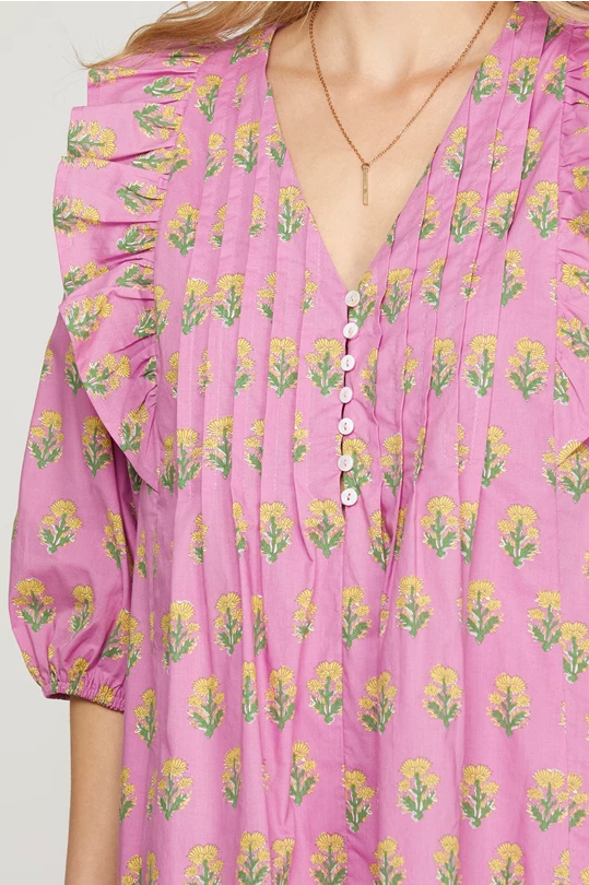 Sunday Peasant Pink Floral Dress