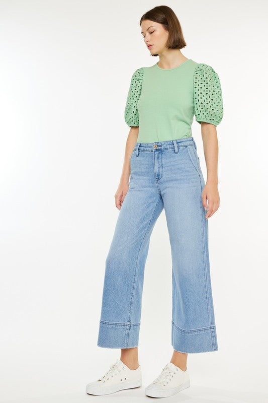 Kancan Darla LW Crop Wide Leg Jeans