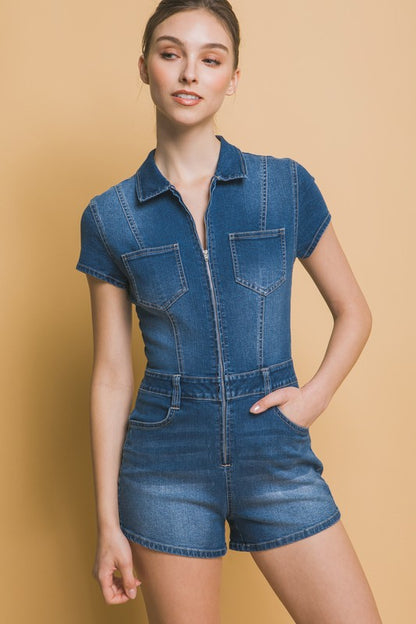 Denim Romper