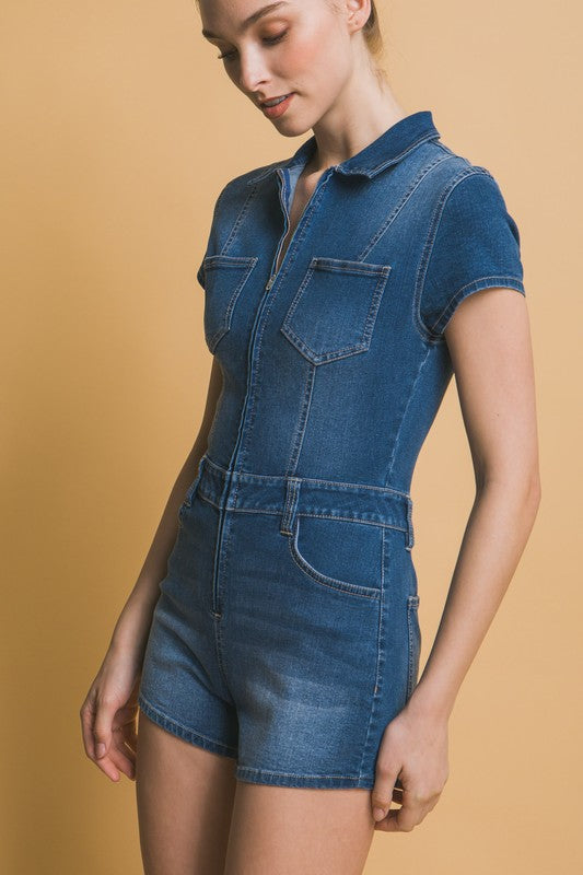 Denim Romper