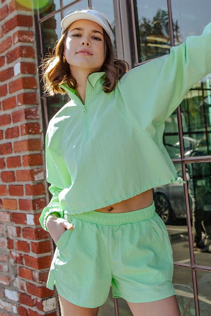 **SALE!!** Quarter Zip Windbreaker Crop Pullover (Size XLarge)