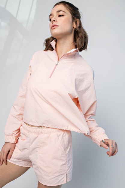 **SALE!!** Quarter Zip Windbreaker Crop Pullover (Size XLarge)
