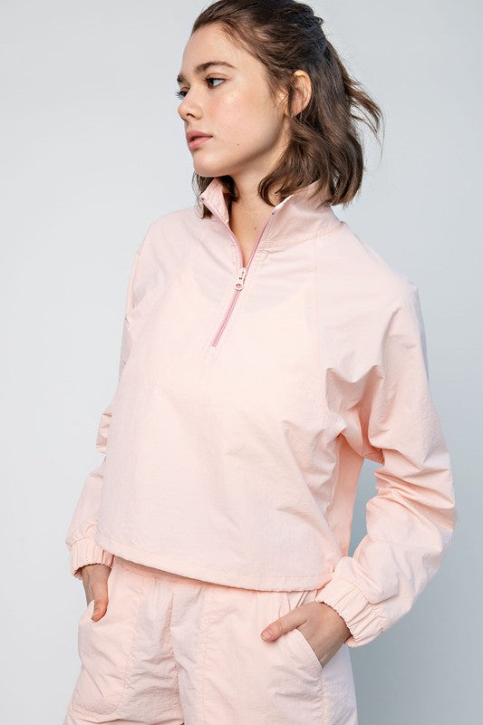 **SALE!!** Quarter Zip Windbreaker Crop Pullover (Size XLarge)
