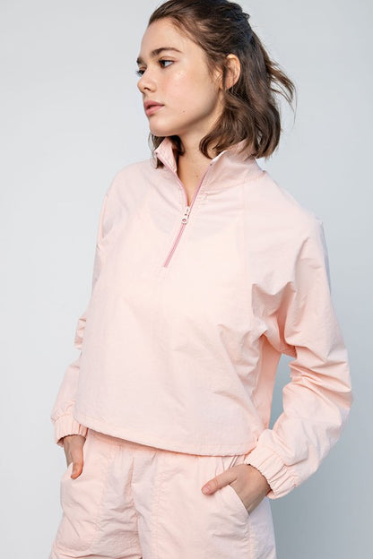 **SALE!!** Quarter Zip Windbreaker Crop Pullover (Size XLarge)