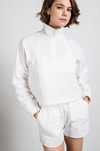 **SALE!!** Quarter Zip Windbreaker Crop Pullover (Size XLarge)