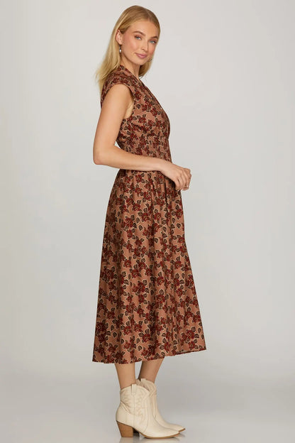 Perry Floral Zip Dusty Rose Dress