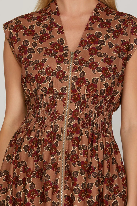 Perry Floral Zip Dusty Rose Dress