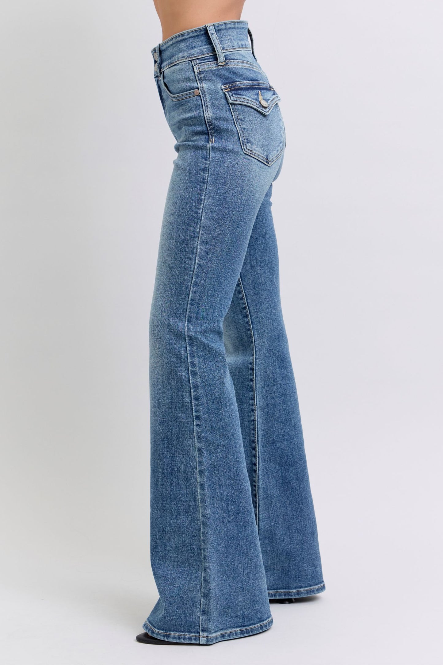 Judy Blue Chowchilla Flip Pocket Flare Jeans