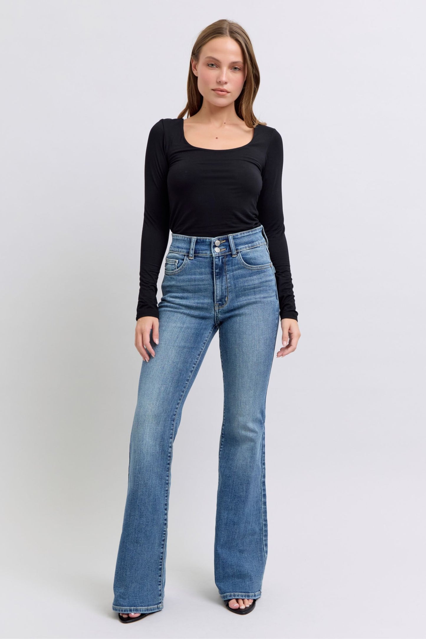 Judy Blue Chowchilla Flip Pocket Flare Jeans