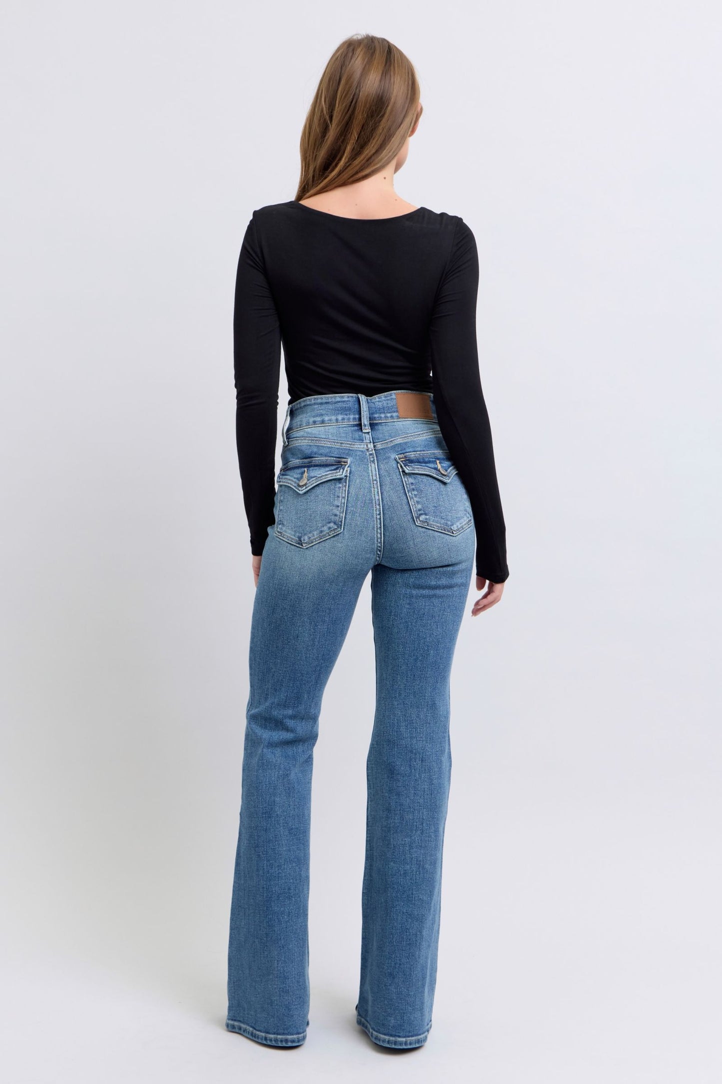 Judy Blue Chowchilla Flip Pocket Flare Jeans