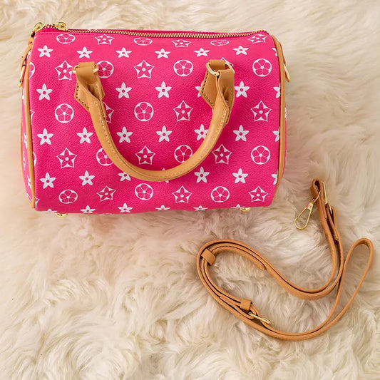 Girls Floral Cylinder Pink Bag