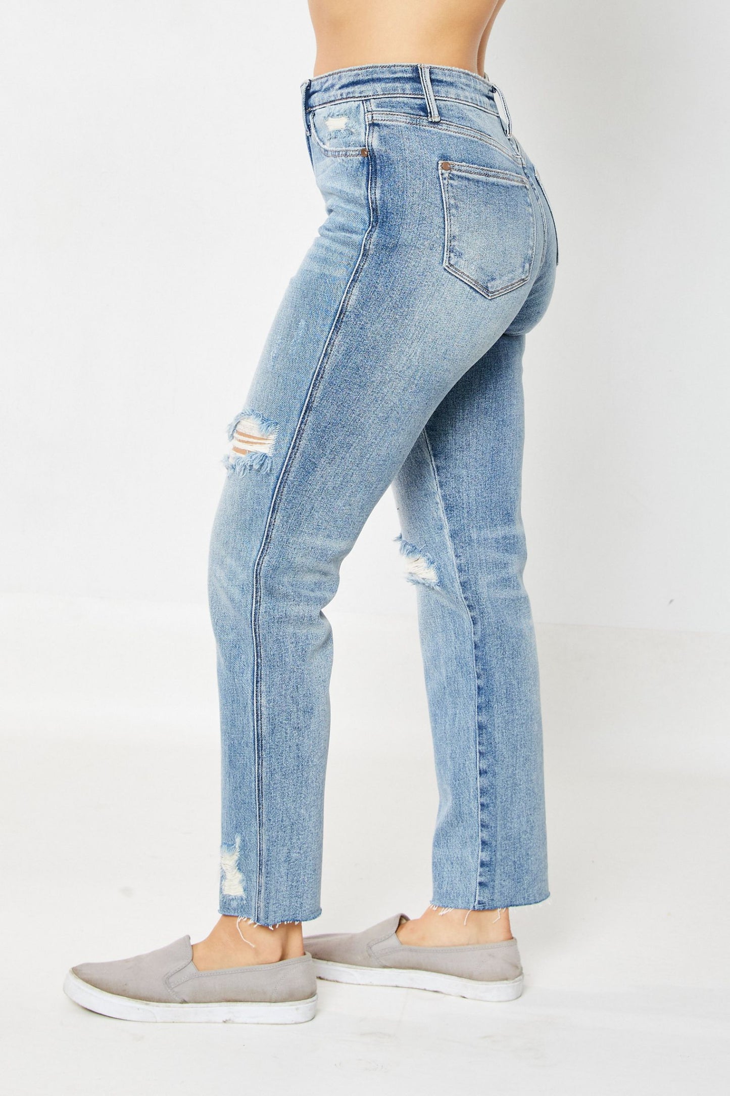 Magic Judy Blue Tummy Control MW Straight Jeans